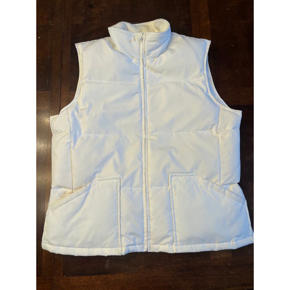 Old Navy White Down Puffer Vest Jacket Y2K Large